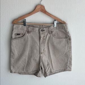 LEE Vintage Womens High Waist Mom Denim Shorts Neutral Tan  16
